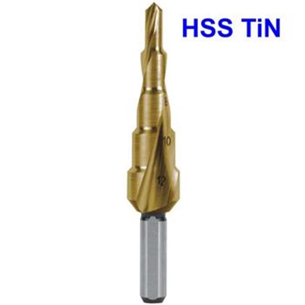 Ruko 101050-5T - Vrták do kovu pr. 4-12mm stupňovitý, stopka 6mm č.0/5, HSS TiN CBN