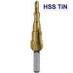 Ruko 101050-5T - Vrták do kovu pr. 4-12mm stupňovitý, stopka 6mm č.0/5, HSS TiN CBN