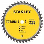 Stanley STA13145-XJ - TCT/HM pilový kotouč pro příčné řezy dřeva pr. 190 x 16 mm, 40 zubů