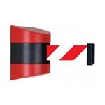 TE-8972133RW - Zábrana vstupu, zahrazovací nástěnná kazeta MIDI 4,6m (4,3m) černá, červené hlavice, pásmo červeno-bílé